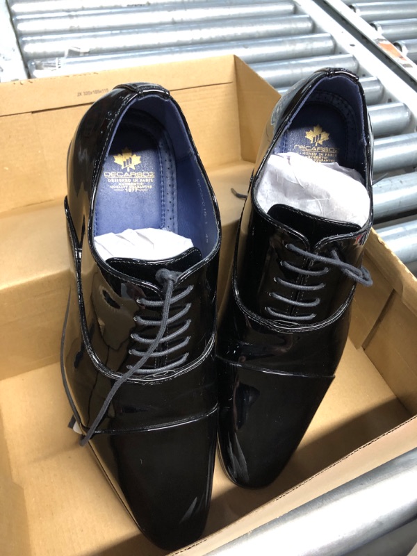 Photo 3 of ***(MINOR DAMAGE)***
DECARSDZ Mens Faux Patent Leather Classic Lace-up Formal Oxford Tuxedo Dress Shoes Men Wedding Shoe Black MEN SIZE 9.5