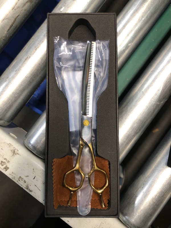 Photo 1 of (READ FULL POST) Jason 7.5 inch Curved Dog Scissors 43 Teeth Professional Dog Scissors Curved Down Made of Japanese 440C Stainless Steel Coat Scissors with Symmetrical Handle