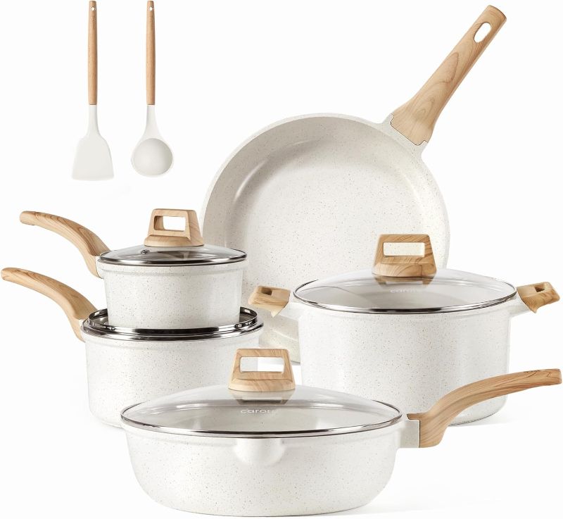 Photo 1 of *** PHOTO FOR REFERENCE ONLY** ** GREY**CAROTE 11 Piece Pots and Pans, Ceramic Cookware Non Stick Health Induction Cookware Kitchen Cooking Set with Saucepan Set, PFAS Free