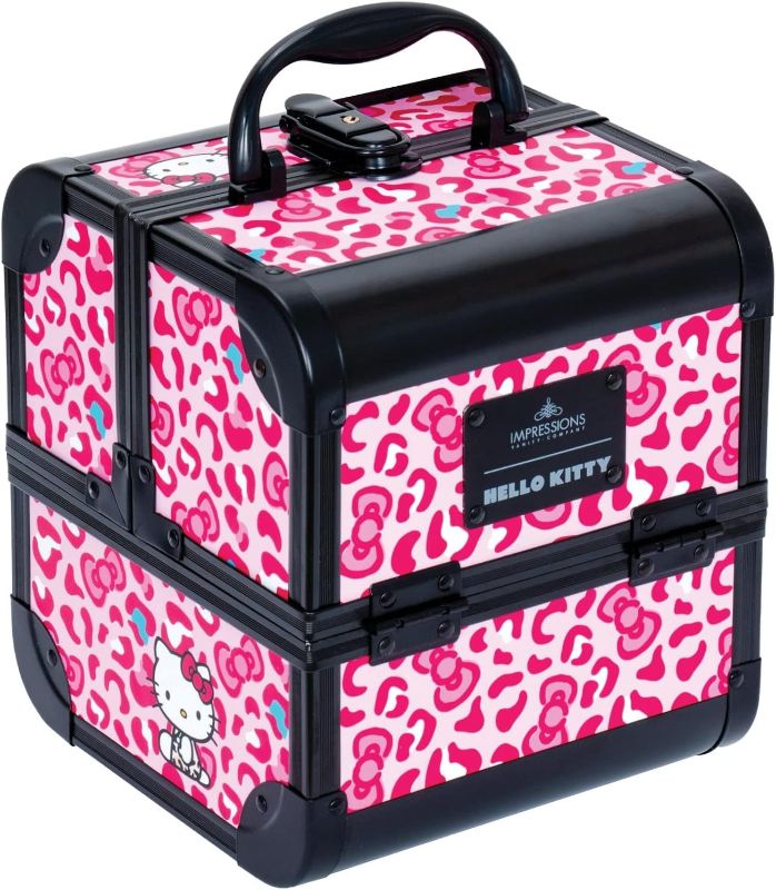 Photo 1 of **** MISSING HANDLE & KEYS*** Impressions Vanity Hello Kitty SlayCube Makeup Travel Case with Durable Outer, Makeup Organizer Case in Portable Size with 2 Extendable Trays and Flip Top Mirror (Pink Animal)