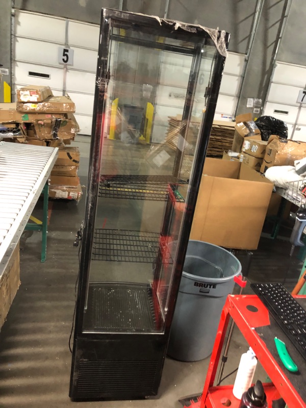 Photo 1 of ***TRUCK/TRAILER PICKUP ONLY - DAMAGED - CRACKED - POWERS ON - UNABLE TO TEST FURTHER - LIKELY MISSING PARTS - SEE PICTURES***
MilleLoom Commercial Display Refrigerator - 10.52 Cu.Ft Single Door, Led Lighting On Five Sides, Double-Glazed, Frost Free, Coun