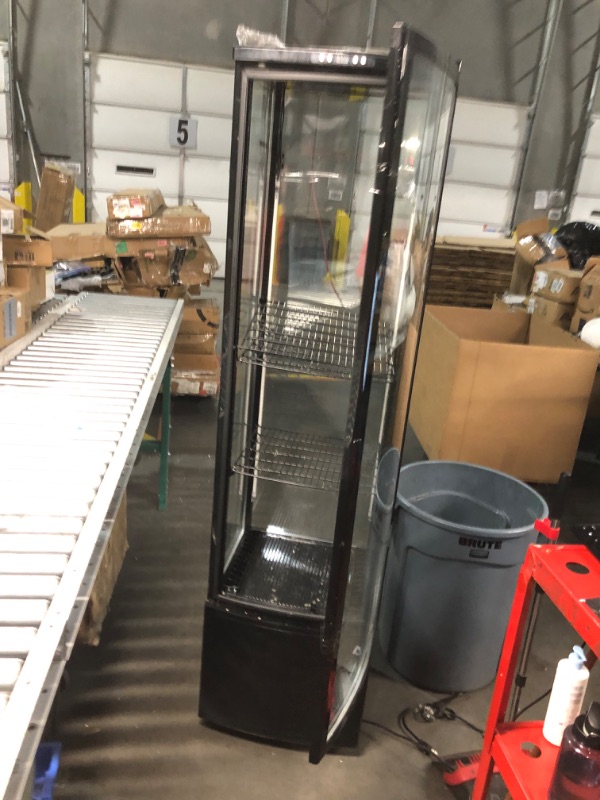 Photo 1 of ***TRUCK/TRAILER PICKUP ONLY - DAMAGED - CRACKED - POWERS ON - UNABLE TO TEST FURTHER - LIKELY MISSING PARTS - SEE PICTURES***
MilleLoom Commercial Display Refrigerator - 10.52 Cu.Ft Single Door, Led Lighting On Five Sides, Double-Glazed, Frost Free, Coun
