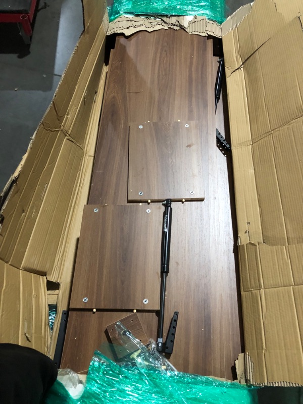 Photo 1 of ***TRUCK/TRAILER PICKUP ONLY - MAJOR DAMAGE - MISSING PARTS***
Oakland Living Easy-Lift Queen Murphy Wall Bed in Natural Brown Wood Grain with Shelf
