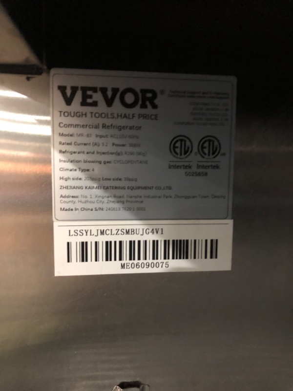 Photo 14 of *****SLIGHTLY DENTED, USED LIKE NEW/ TRUCK AND TRAILER PICK UP ONLY****VEVOR Commercial Freezer 60.42 Cu.ft, Reach In 82.5" W Upright Freezer 3 Doors, Auto-Defrost Stainless Steel Reach-in Freezer with 12 Adjustable Shelves, -13 to 5? Temp Control, LED Li