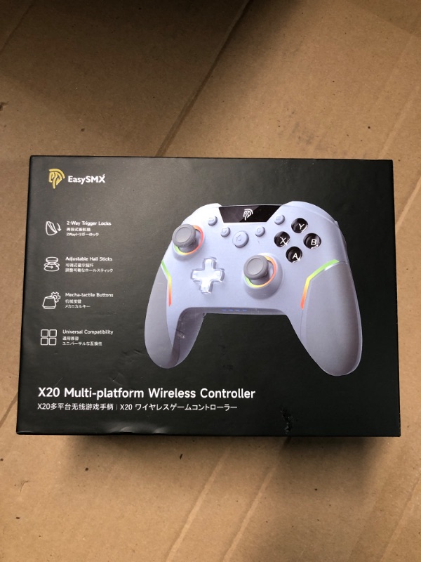 Photo 1 of EasySMX X20 Wireless Gaming Controller with RGB Backlit, 2-Stage Hall Effect Stick, 1000Hz Polling Rate, 6-Axis Gyro on Multi-Platform, Mech Buttons- Compatible with PC/Switch/Steam/Android