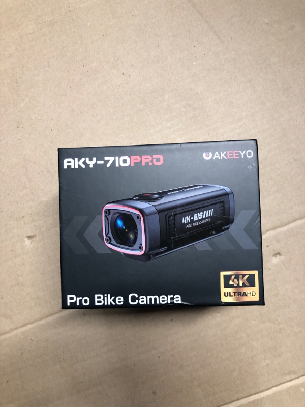 Photo 1 of AKEEYO-710Pro Bike Camera, 4K28FPS 20MP WiFi Action Camera with EIS IP66 Ultra HD Waterproof Camera, 142° Wide Angle View with 64GB Card, Upgrade Anti-Shake Function,Compatible with Road Bike, Bicycle