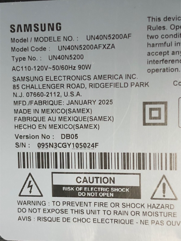 Photo 1 of (tested)(functional)SAMSUNG 40-inch Class LED Smart FHD TV 1080P (UN40N5200AFXZA, 2019 Model), Black