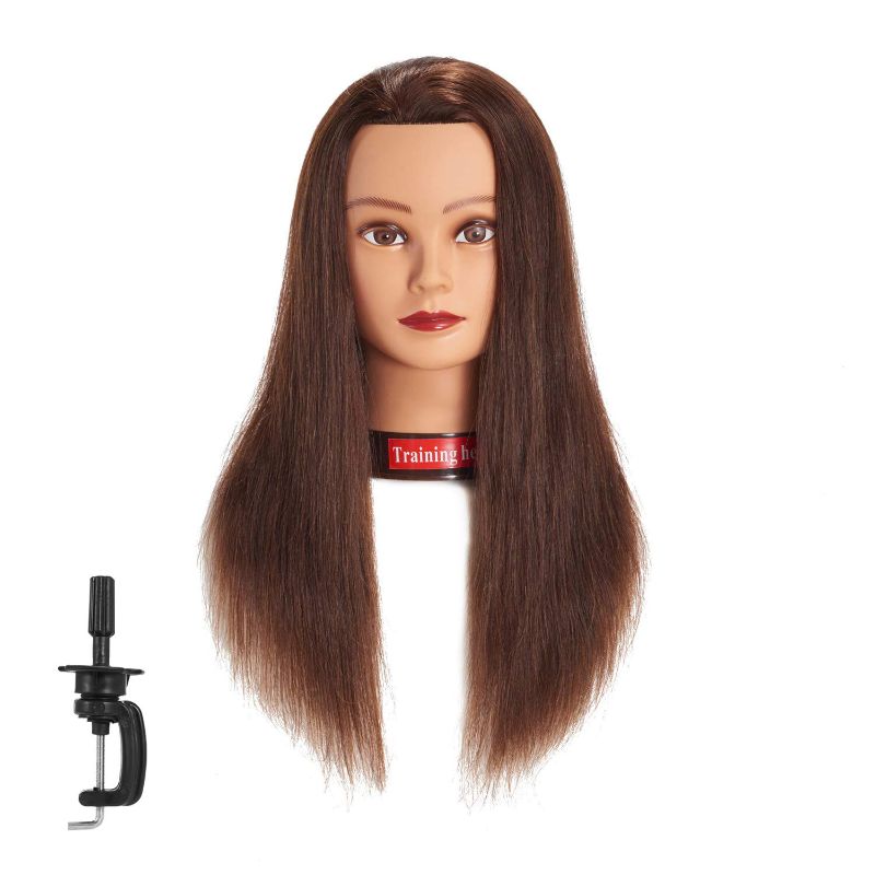 Photo 1 of  **ITEM IS DIFFERENT FROM STOCK PHOTO** Female 100% Human Hair Mannequin Head Hair Styling Training Head Cosmetology Manikin Head Doll Head for Hairdresser SHORT HAIR