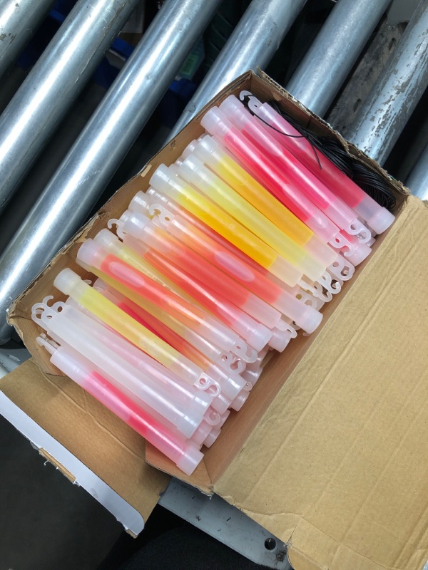 Photo 1 of (READ FULL POST) 96 Ultra Bright Large Glow Sticks with 96 Black PE String, Multi Use Colourful 6 Inch Glowsticks for Parties, Camping, Emergency Glow Sticks For Blackout, Long-lasting Lighting Waterproof and 96 Pcs 1.0