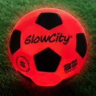 Photo 1 of (READ FULL POST) GlowCity Light Up LED Soccer Ball Blazing Red Edition|Glows in The Dark with Hi-Bright LED Lights - Size 5