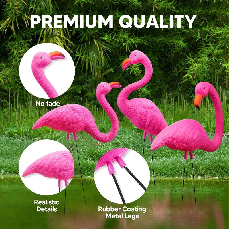 Photo 1 of 
Roll over image to zoom in






JOYIN 3 Pack Large Pink Flamingo Yard Decorations, Medium Plastic Lawn Flamingos Ornament Stakes, Flamingo Party Decor with Rubber Coating Metal Legs for Yard, Garden, Luau Party Gift (11in x 20in)
