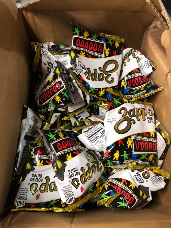 Photo 3 of ***(EXP: Jan/27/2025)NONREFUNDABLE*** Like new**Unknown amount 
Zapp's New Orleans Voodoo Potato Chips, 42 Count - Crunchy, Gluten Free Snack with Salt, Vinegar, and Smoky BBQ Flavors