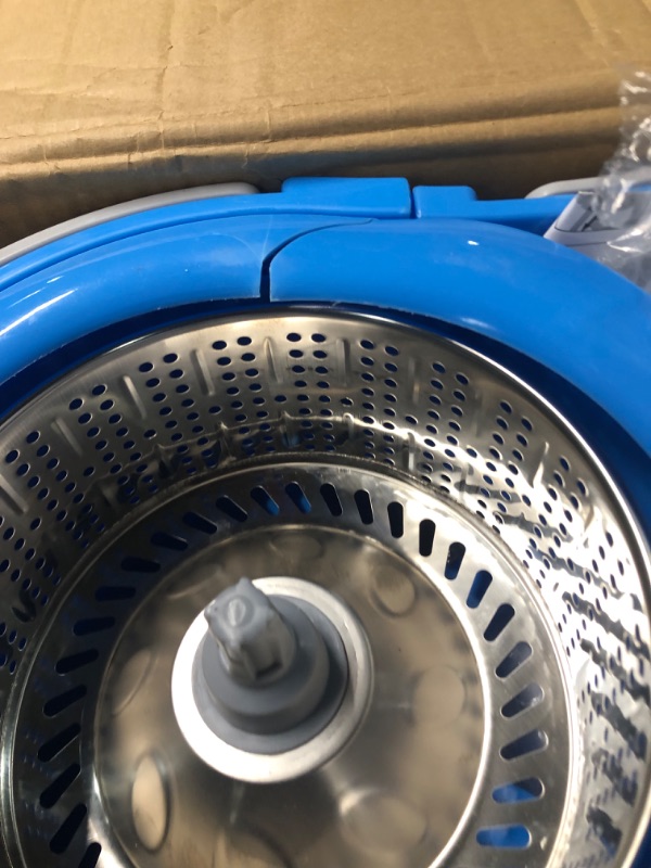 Photo 1 of MASTERTOP Mop and Bucket Set,360° Mop and Bucket with Wringer Set for Home,Microfiber Spin Mop and Bucket for Floor Cleaning,5 Mop Pads & 1 Floor Brush Head, 48" Extended Handle+