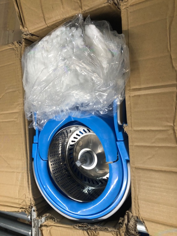 Photo 1 of MASTERTOP Mop and Bucket Set,360° Mop and Bucket with Wringer Set for Home,Microfiber Spin Mop and Bucket for Floor Cleaning,5 Mop Pads & 1 Floor Brush Head, 48" Extended Handle+