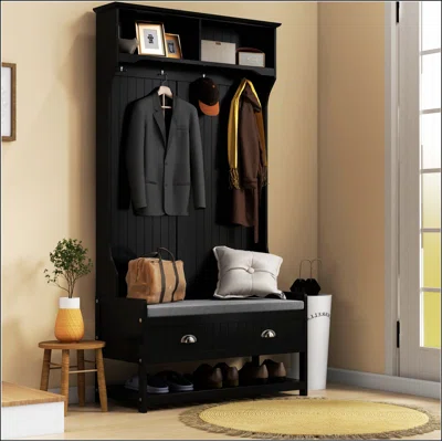 Photo 1 of ***Picture for reference only, look through pictures for actual item
Black hall tree with storage and cushion