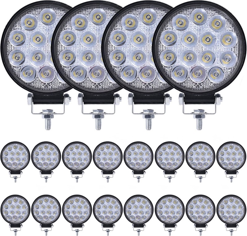 Photo 1 of 42W LED work lights for truck,20pcs 4.5Inch Round light pods,12-24V spot flood lights Off-Road lights led Lights fit for trucks Off-Road Vehicle ATV SUV UTV 4WD Boat Tractor