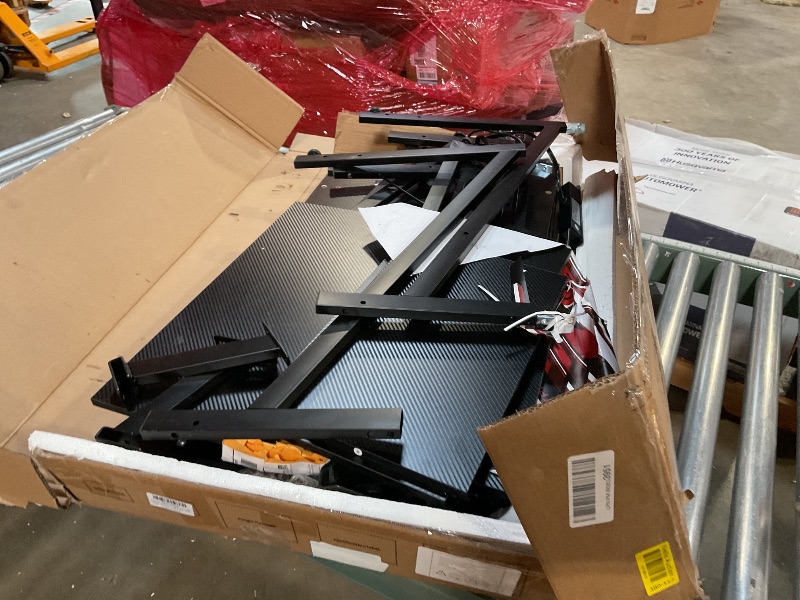 Photo 1 of *MISSING PARTS* MOTPK Gaming Desk with LED Lights, 60 Inch U Shaped Desk with Power Outlet, Gaming Computer Desk with Storage Shelves, PC Gaming Table with Monitor Stand&Headphone Hook, Carbon Fiber Texture, Black
