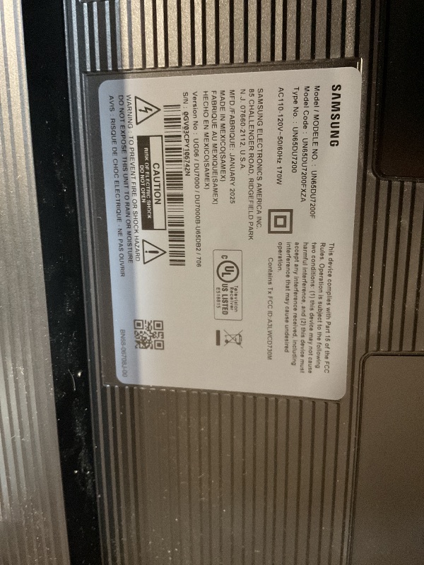 Photo 4 of ***Tv is missing power cord and controller, untested
SAMSUNG 65-Inch Class Crystal UHD 4K DU7200 Series HDR Smart TV w/Object Tracking Sound Lite, PurColor, Motion Xcelerator, Mega Contrast, Q-Symphony (UN65DU7200, 2024 Model)