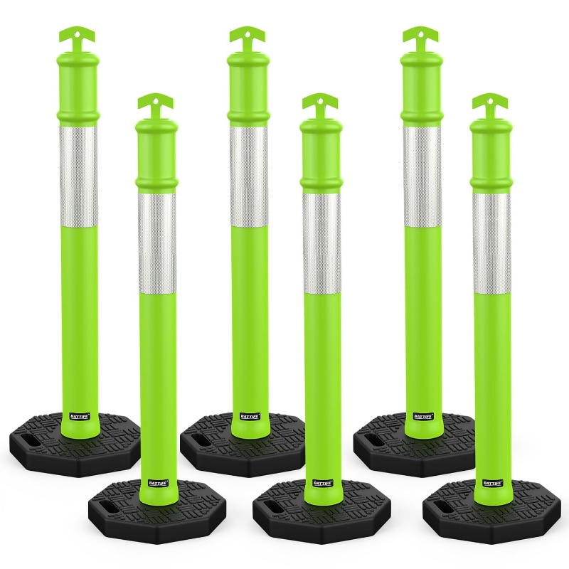 Photo 1 of ***missing cone bases, cones only
BATTIFE Delineator Post with Base 45 ", Lime Green Traffic Delineator Cones with Reflective Collar for Driving Practice, Construction Work (6 Pack)