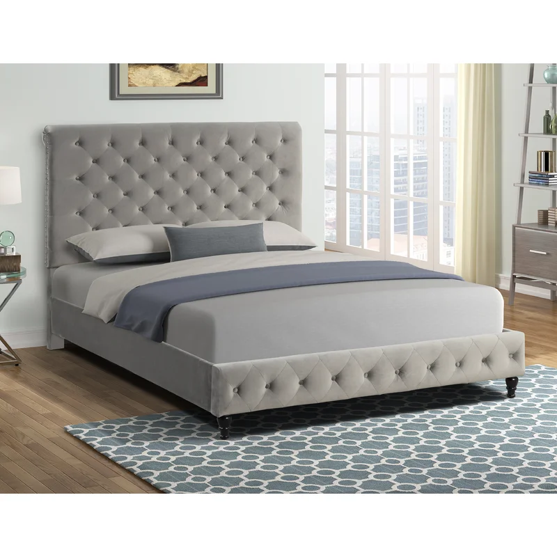 Photo 1 of ****Picture for reference only, look through pictures for actual item
Upholstered light gray , twin sized bed frame 