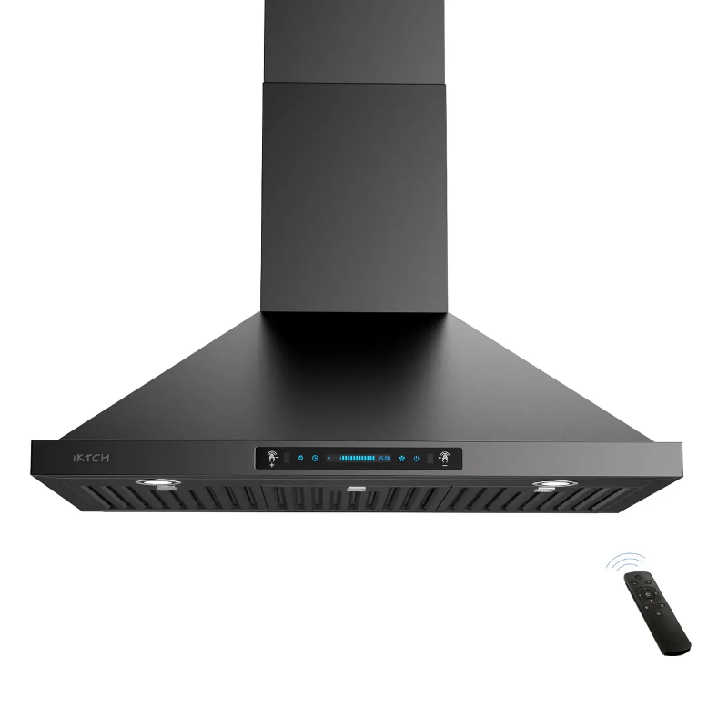 Photo 1 of IKTCH - Wall Mount Range Hoods 900 CFM Ducted / Ductless Kitchen Vent Hoods IKP02 - Black - 30 inch