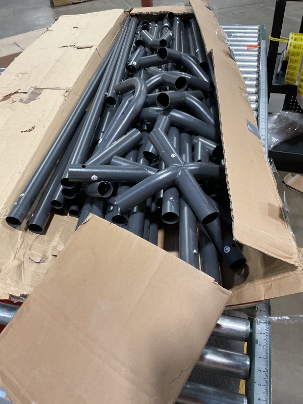 Photo 1 of 10×20 FT Heavy Duty Snowproof Carport, Large Outdoor Shelter, 240 g PE Waterproof Cover, 10 Thickened Pipe Support Frames, Storage for Agricultural Utility Tractors, Pickup Trucks, Agricultural Tools this item seem to be the frame only no canvas cover and