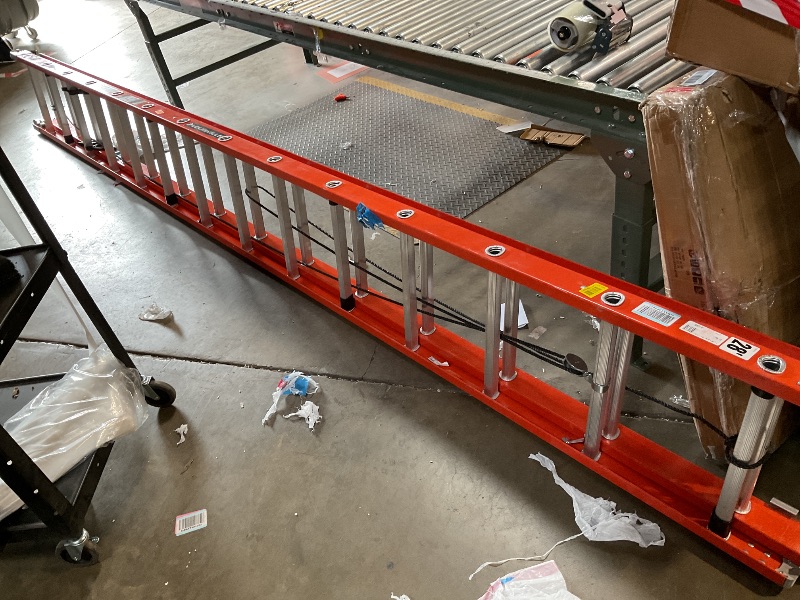 Photo 1 of Louisville Ladder FE3228 Foot Extension Ladder, 28 ft, Orange