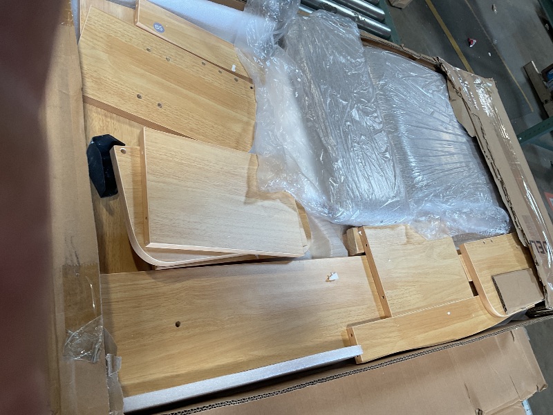 Photo 1 of DELAVIN 47.24" Solid Wood Kids Desk and Chair Set, Writing Desk with Drawers and Hutch for Kids, Kids Computer Table and Chair Set for Study Room, Bedroom, Natural (I could find no hardweat in this box. No screws bolts, etc.!!!)