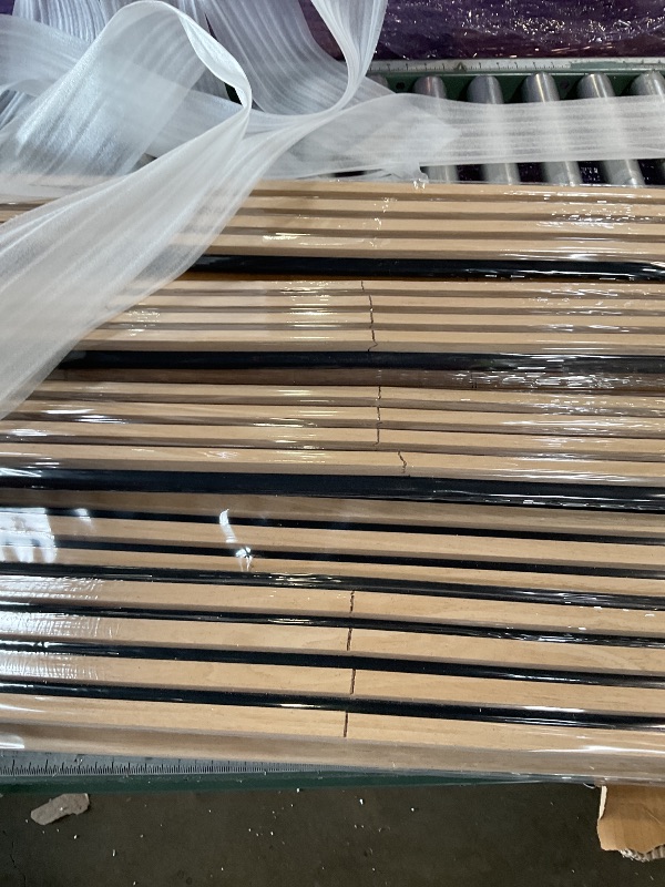 Photo 1 of Sunny Heart Wood Slat Wall Panels, Solid Wooden Wall Panels, 6 Pack 93.5" x 12.6" Soundproof Wall Panels, 3D Textured Panel Acoustic Fluted Wall Panels for Interior Wall Decor, Natural Oak