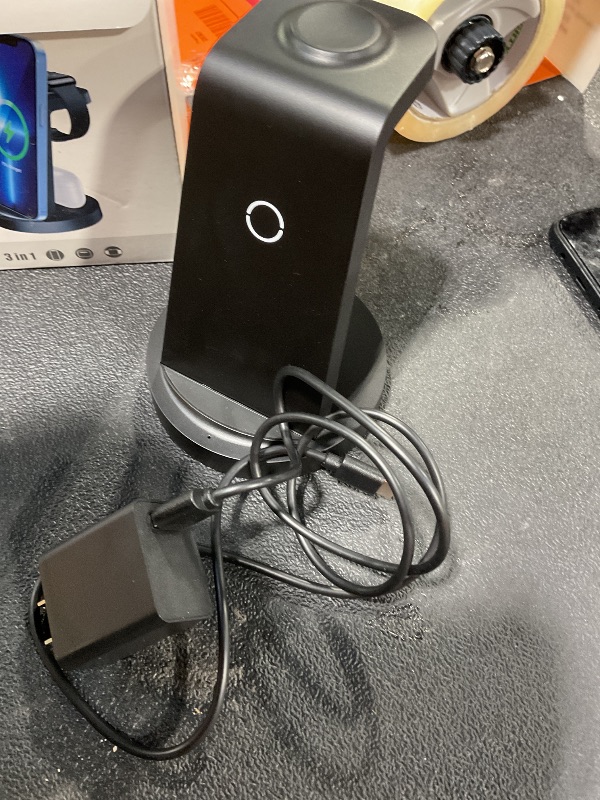 Photo 1 of 3 in 1 Charging Station for Apple Device, Wireless Charger for iPhone 16e 16 15 14 13 12 11 Pro Max & Apple Watch iwatch- Charging Stand Dock for AirPods