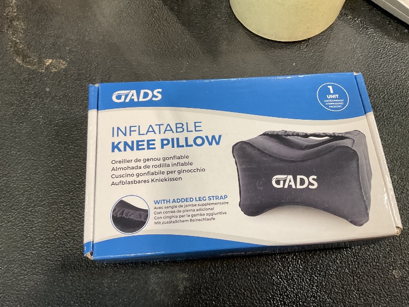 Photo 1 of Gads Inflatable Knee Pillow for Side Sleepers - Travel Knee Pillow - Leg Pillow for Side Sleeping - Hip, Back and Sciatica Pain Relief Pillow - Lightweight & Portable for Travel - Black