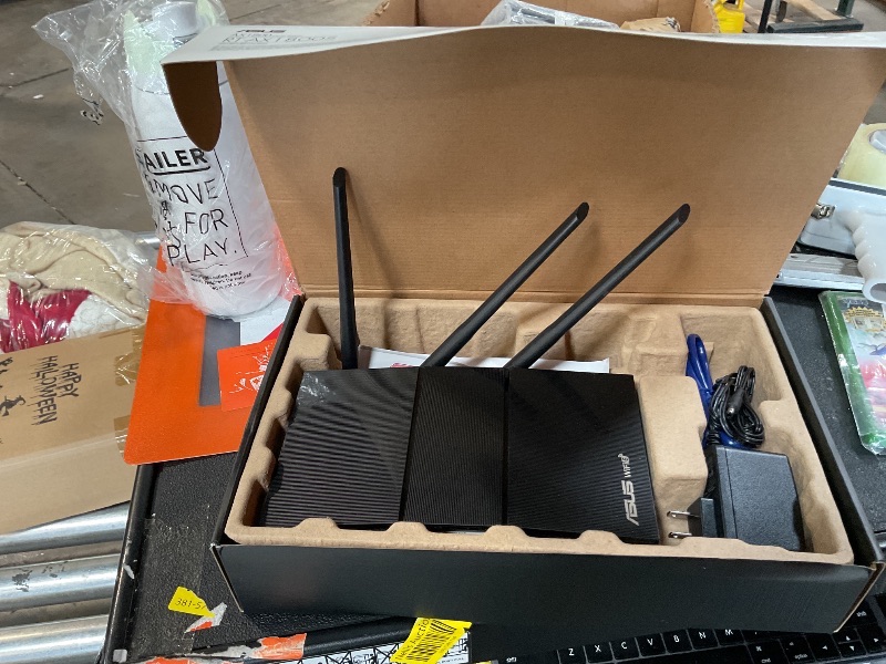 Photo 1 of ASUS RT-AX1800S Dual Band WiFi 6 Extendable Router, Subscription-Free Network Security, Parental Control, Built-in VPN, AiMesh Compatible, Gaming & Streaming, Smart Home