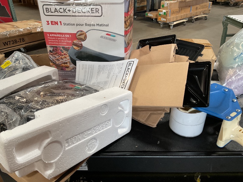 Photo 1 of BLACK+DECKER 3-in-1 Waffle Iron, WM2000SD, Grill and Sandwich Press, Non-Stick Removable Plates, Space Saving Compact Design