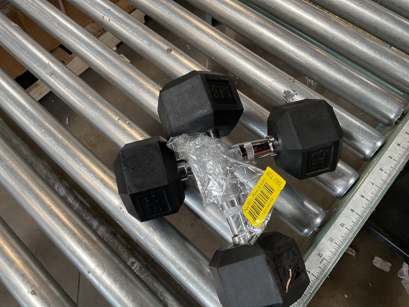 Photo 1 of Balelinko Hex Dumbbells Free Weights Set with Metal Handles Rubber Encased Solid Cast Iron Hex Dumbbell in Pair, 10 LBS