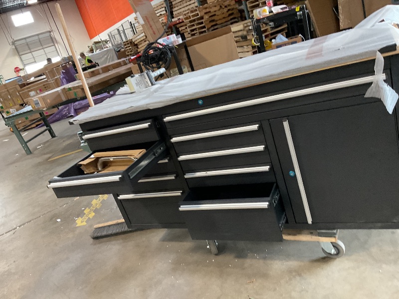 Photo 1 of Tool Storage VP7218BL 72-Inch 18-Drawer 18G Steel Rolling Tool Cabinet, Black