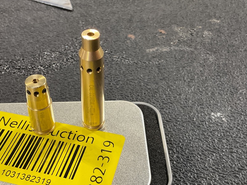 Photo 1 of ARKSight Laser Boresighter for 223 and 9MM Cal, Red Laser Brass Chamber Bore Sight Kit for Rifle Scopes and Handgun
