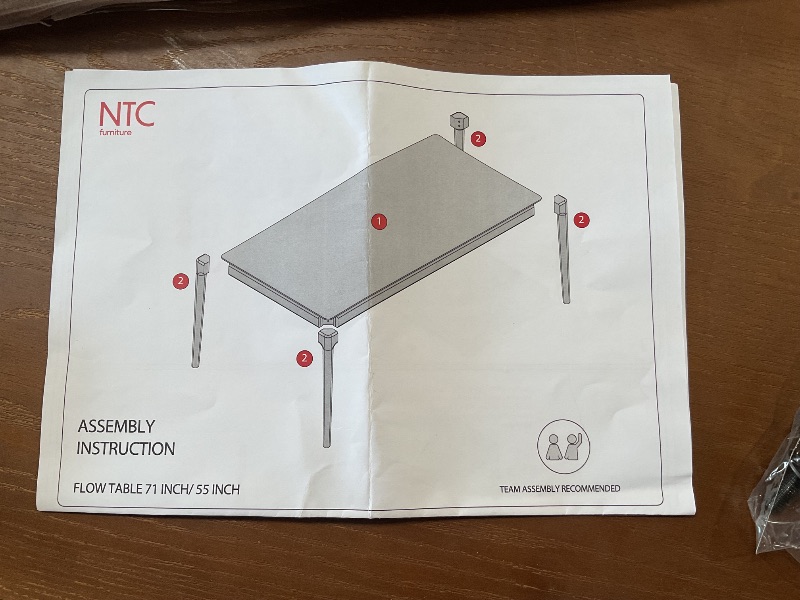 Photo 1 of *ONLY THE TABLE*NTC Mingle 71 Inch Modern Design, Rectangular Dinner Table for Dining Room, Living Room Furniture, Effortless Assembly, Dark Walnut