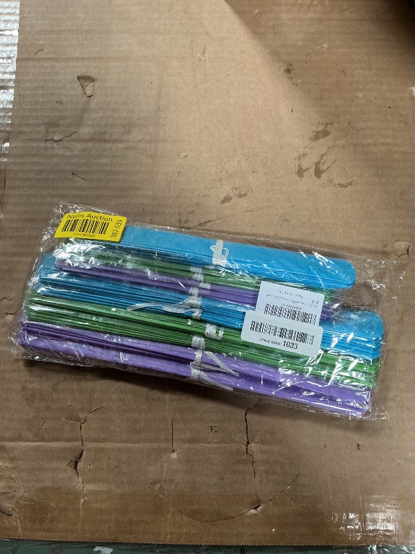 Photo 1 of 12pcs Blue Green and Purple Paper Pom Poms Decorations for Birthday Party Decorations - 3 Colors of 12 Inch, 10 Inch
