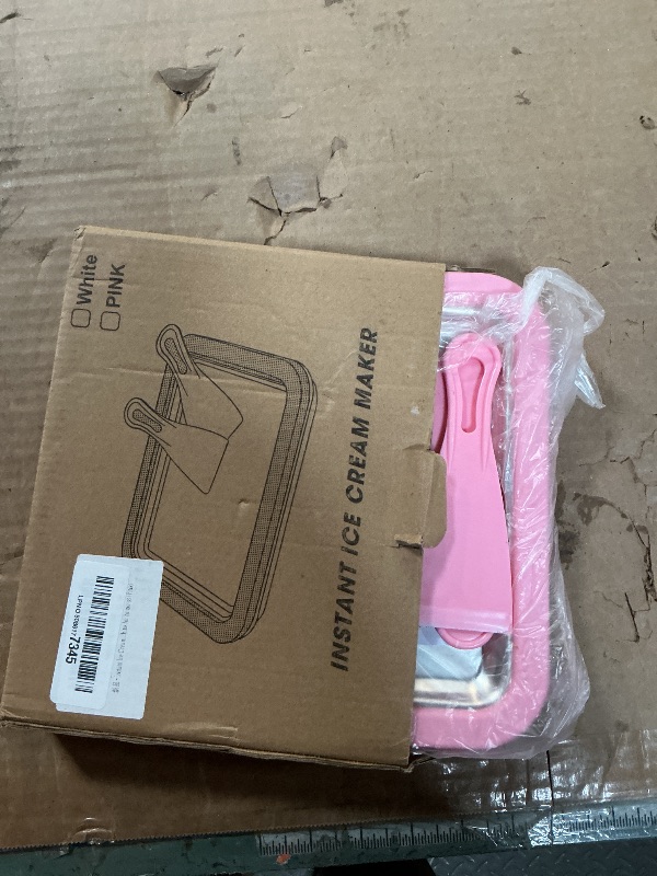 Photo 1 of Instant Ice Cream Maker,Rolled Ice Cream Maker, Soft Serve Ice Cream maker,Perfect for Frozen Yogurt, and More! Food grade stainless steel ice cream roll machine for home us (Pink)