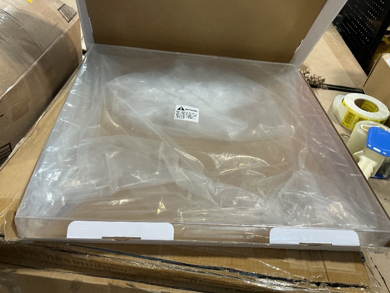 Photo 1 of 22×22 Inches Oversize Extra Large Sturdy Clear Acrylic Serving Tray King Size Decorative Big Ottoman Trays with Cut Out Handles Water Proof Bed Tray Coffee Counter Top Organizer