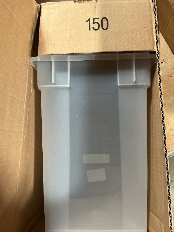 Photo 1 of ***MISSING LID*** IRIS USA Airtight Dog Food Storage Container, WeatherPro, Up to 10 lbs, for Dog Cat Bird and Other Pet Food Storage Bin, Keep Fresh, Translucent Body, Made in USA, Clear/Gray