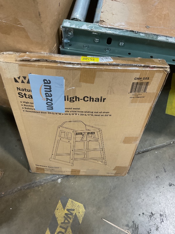 Photo 1 of *** MAJOR DAMAGE***Winco Unassembled Wooden High Chair, Natural,Tan, Medium