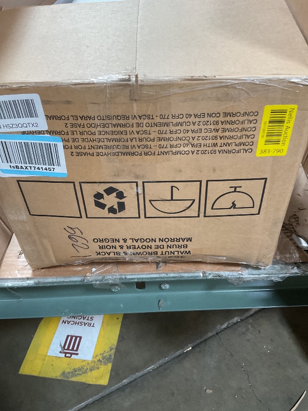 Photo 1 of **FOR PARTS/ DAMAGED*** Plank+Beam Beryl Counter Height Stool - Mid-Century Modern Rubberwood Bar Stool with Faux Leather Seat, Metal Footrest, Easy Assembly, 2-Pack, Walnut/Black