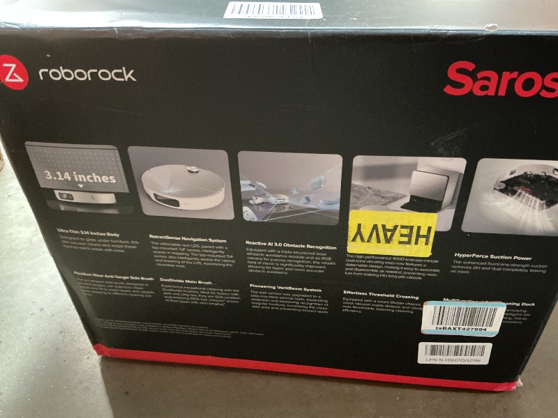 Photo 1 of ***USED***roborock Saros 10 Robot Vacuum and Mop, 22,000Pa Suction, AI Obstacle Avoidance, 3.14-inch Ultra Thin, Intelligent Dirt Detection, Zero Tangling Main Brush, Hot Water Mop & Dock Self Cleaning