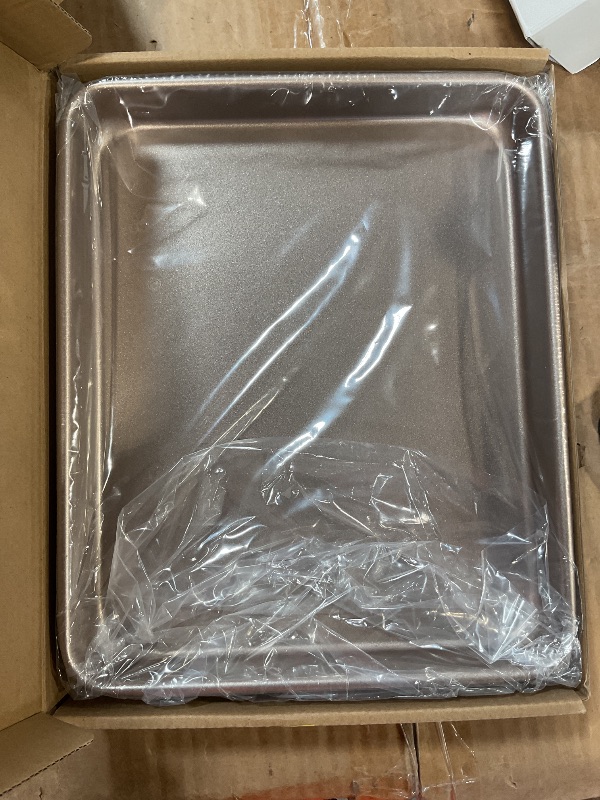 Photo 1 of 11 Inch Baking Sheets Pan Nonstick Set of 2, Walooza Cookie Sheet Replacement Toaster Oven Tray?Deep Size 1 inch Bakeware, Non Toxic & Heavy Duty & Easy Clean