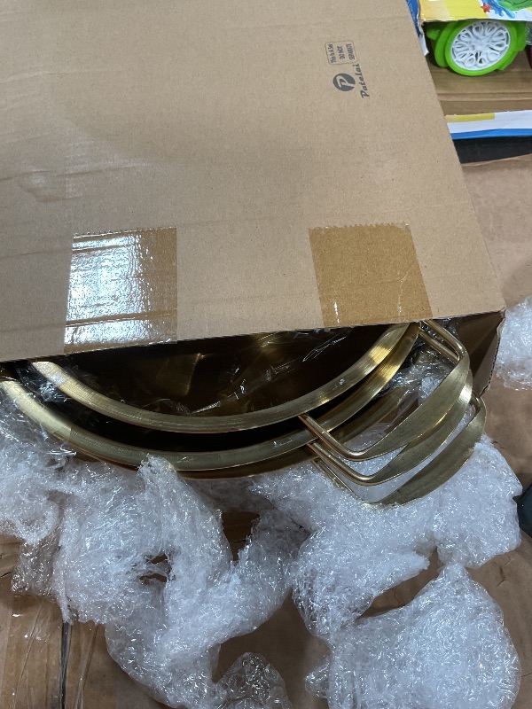 Photo 1 of **partial set 3*** Patelai 4 Pack Korean Ramen Noodle Pots, Golden Stainless Steel Korean Cooking Pots with Double Handle, Fast Heating Pot for Soup, Noodles, Pasta, Kitchen & Outdoor Use, Sizes 7.1", 8.7", 9.5", 10.2"