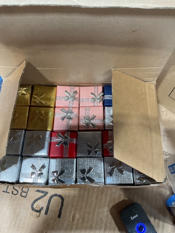 Photo 1 of Bucherry 72 Pcs Ring Box Bulk Cardboard Jewelry Gift Boxes with Ribbon Bow Small Earring Case for Wedding Mothers Day Packaging(Modern Color)