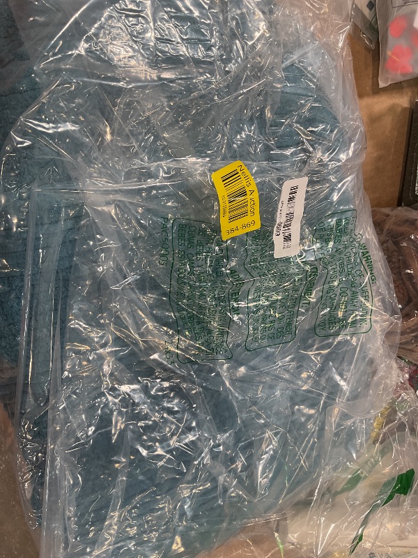 Photo 1 of H.VERSAILTEX Turquoise Bathroom Rug, 2 Piece Bathroom Rug Set Slip-Resistant Extra Absorbent Soft and Fluffy Thick Striped Bath Mat Shag Floor Mat(Turquoise Blue, 20" x 32"/17" x 24")