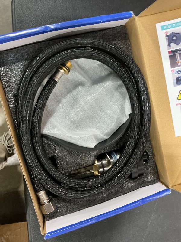 Photo 1 of *** RECOMENDED FOR PARTS/ MISSING ASSEMBLY PIECES*** TOPINCN Automatic Glass Rinser, Kitchen Sink Cup Washer Stainless Steel Cup Cleaner Rinser Sink Attachment, Cup Washer for Kitchen Sink (Black Basin US Type 9/16 Hose)