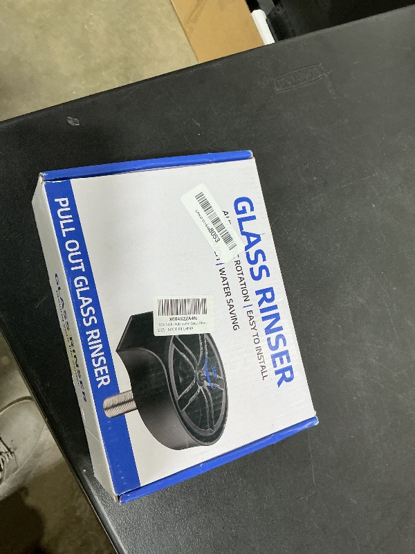 Photo 1 of *** RECOMENDED FOR PARTS/ MISSING ASSEMBLY PIECES*** TOPINCN Automatic Glass Rinser, Kitchen Sink Cup Washer Stainless Steel Cup Cleaner Rinser Sink Attachment, Cup Washer for Kitchen Sink (Black Basin US Type 9/16 Hose)